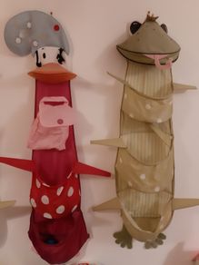 Hanging toy storage nets from IKEA
