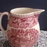 Vintage MASON'S Patent Ironstone China 50 oz Pitcher with Rope Edge in the Red & White VISTA Pattern Image 7