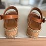 High-quality Italian leather Tan sandals with 2 " platform Image 5