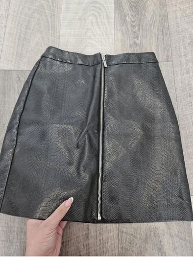 Croc Effect Faux Leather Mini Skirt  New Look  UK 12