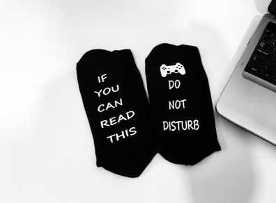 If You Can Read This Do Not Disturb Me Funny Gamer Socks Great Gift Present Idea