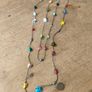 handmade funky necklace featuring a variety of colourful glass and stone beads Image 4