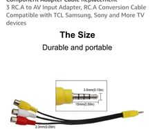 3.5mm to 3RC.A Input Adapter for speakers/sound system and TV