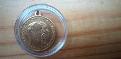 1902 King Edward VII & Queen Alexandra CORONATION - Vintage Rara Gold Coin Medallion