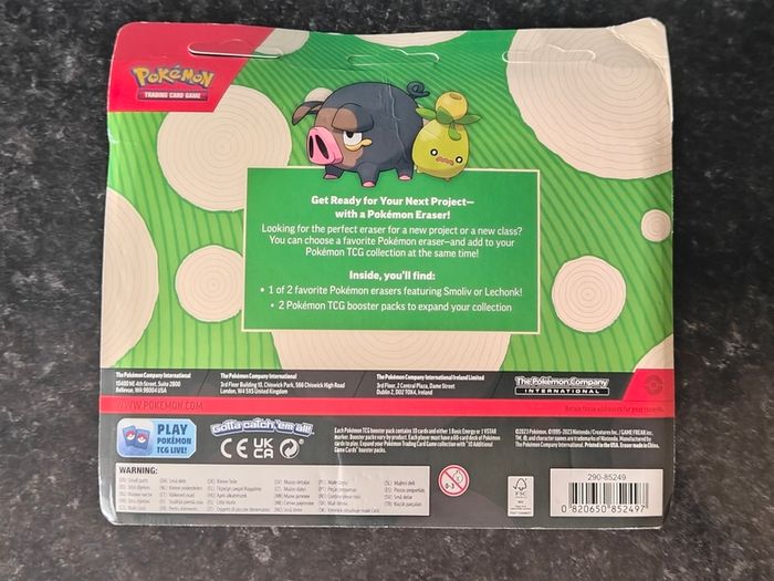 FREE Tracked Shipping. Pokemon Back to School 2023 Smoliv Eraser 2-Pack Blister