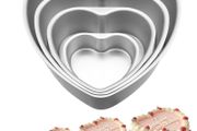 Brand New Heart-Shaped Cake Pans 4/6/8/10in Aluminium Non-Stick Removable Bottoms