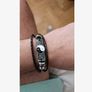 Leather Bracelet with Yin & Yang Charm, Hematite & Resin Beads - adjustable size Image 3