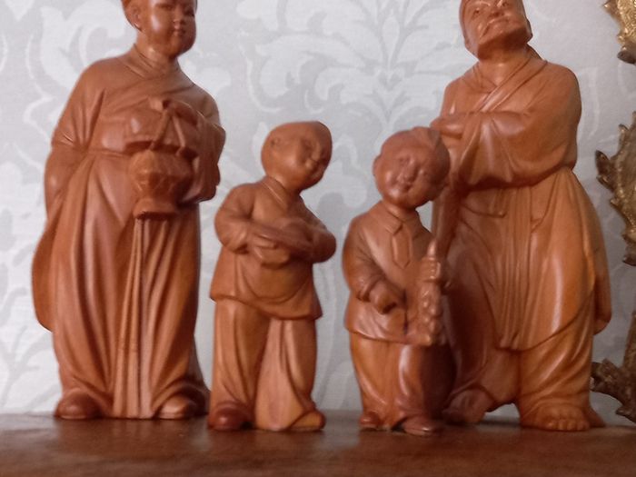 Chinese carved wood figures