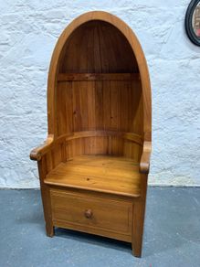Late Victorian Pine Porters Chair.
