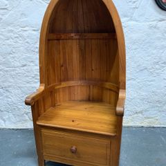 Late Victorian Pine Porters Chair.