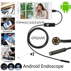 5M 7MM Micro USB Endoscope Waterproof Android Borescope Sewer Camera For OTG USB Wire Snake Drain Tube Camera Car Inspection Mobile Phone