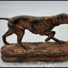 Hunting Dog - Patinated Bronze, Signed
