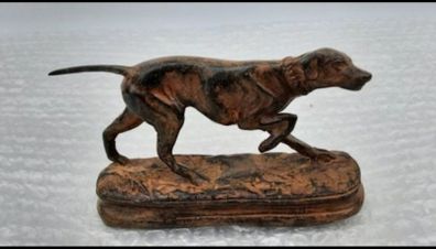 Hunting Dog - Patinated Bronze, Signed