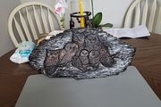 Wall plaque owl family