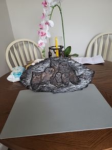 Wall plaque owl family