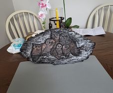 Wall plaque owl family