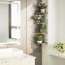 Corner Shelf Wall Mount of 4 Tier Corner Shelves Rustic Wood Floating Shelf Metal Corner Stand (MULTIPLE COLOURS) Image 10