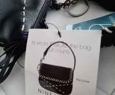 new 9 West handbag &purse blue silk lining tag attached