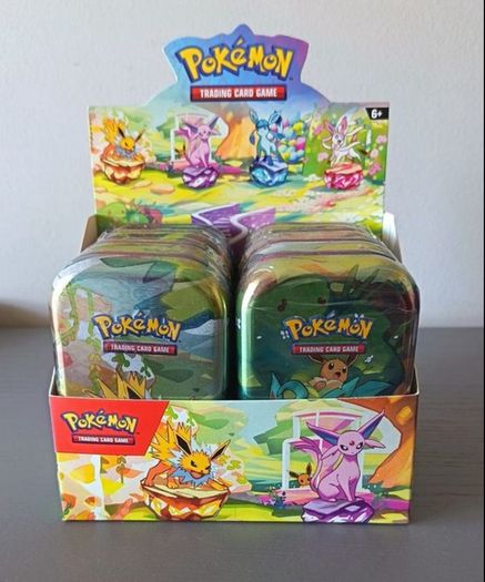 pokemon prismatic evolutions mini tin display