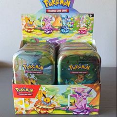 pokemon prismatic evolutions mini tin display
