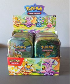 pokemon prismatic evolutions mini tin display