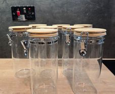 8 Glass Jars for storing dry food