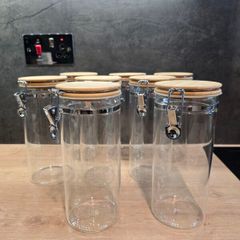8 Glass Jars for storing dry food