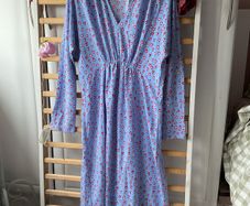 dress midi dress powder blue with hearts size medium monki brand