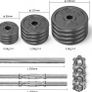 20kg Cast Iron Adjustable Dumbbell & Barbell Weight Set with Connector Image 2