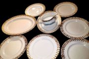 Elegant gold and white porcelain Richmond dinner set