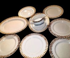 Elegant gold and white porcelain Richmond dinner set
