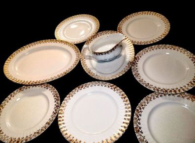 Elegant gold and white porcelain Richmond dinner set