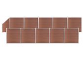 WPC Fence Set 10 Square + 1 Slanted 1830x186 cm Brown