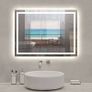 NEW SALE | 800x600 Illuminated Led Bathroom Mirror with Demister Pad [IP44 Rated] Rectangular Backlit Wall Mounted,Touch Sensor Switch,White Image 5