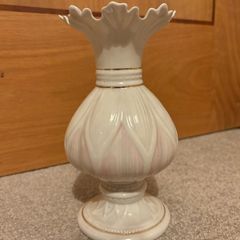 Vintage Belleek Porcelain Lotus Blossom Spill Vase