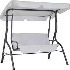 _Hollywood swing, sun canopy, garden swing, swing bench, swing, garden, indoor, balcony, terrace, light grey