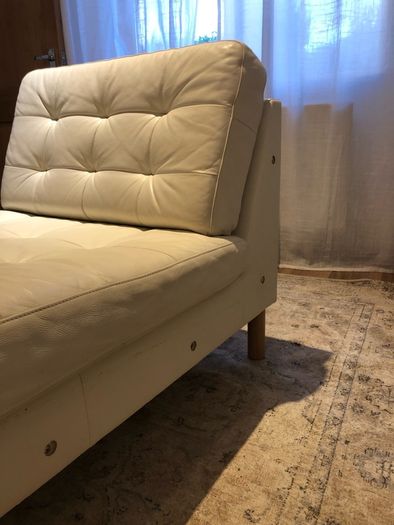 IKEA Landskrona Chaise longue, add-on unit, beige leather