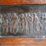 Vintage Wood Box, wood and Metal top Table Desktop Storage Box with key Image 7