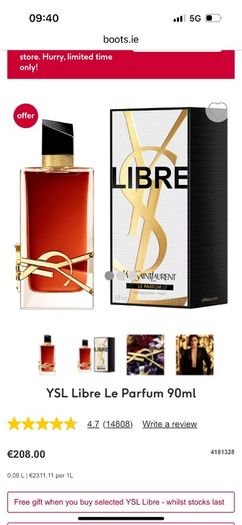 Ysl Libre Le Larfum 90ml For Her