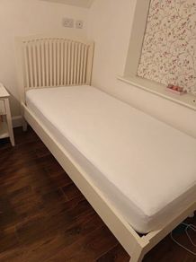 Single white bed
