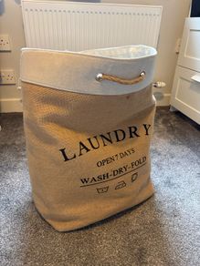 Canvas laundry basket