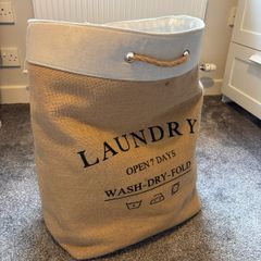 Canvas laundry basket