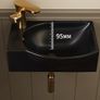 Wall Mounted Cloakroom Basin, DeerValley Ceramic Bathroom Wash Basin Corner Sink with Overflow and Tap Hole - 40 x 28 x 14.5cm Image 4