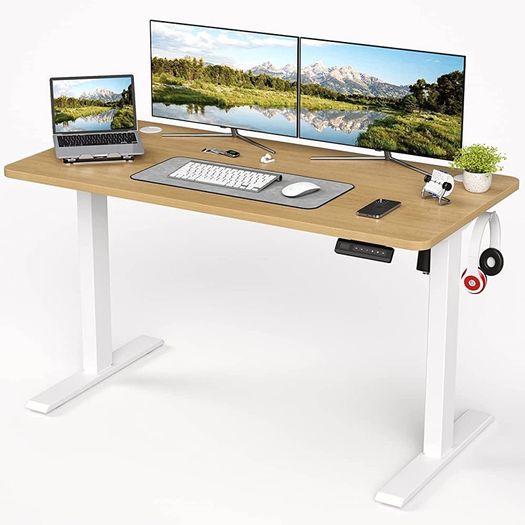 Electric Height Adjustable Standing Desk Sit Stand Desk with Whole Board for Home Working