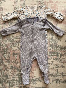 Two Next Zip Baby Sleepsuits