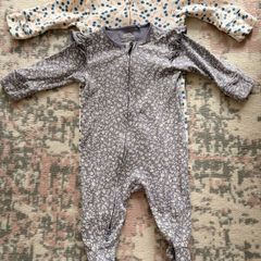 Two Next Zip Baby Sleepsuits