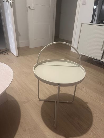 Small Metal Side Table with Handle