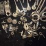 Yamaha hexII drum rack & side bar & extras for parts. Image 3