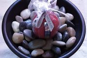 candle holder with stones