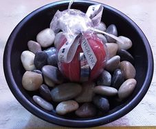 candle holder with stones
